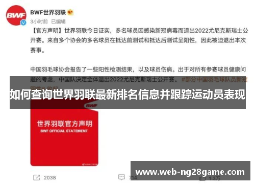 如何查询世界羽联最新排名信息并跟踪运动员表现 如何查询世界羽联最新排名信息并跟踪运动员表现